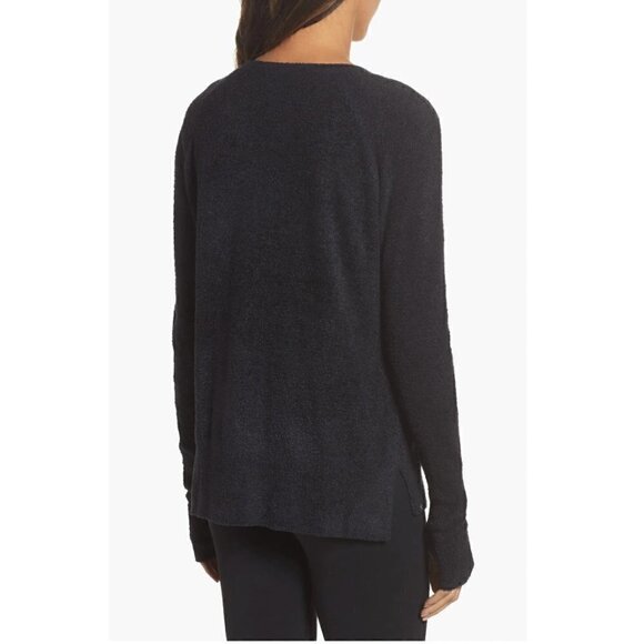 Barefoot Dreams CozyChic Lite Raglan Pullover Sweater M Style 914 Gray Pocket - Picture 7 of 7